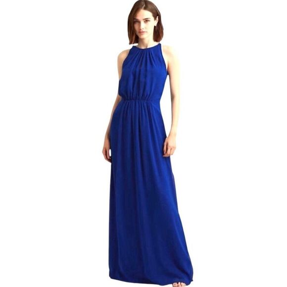 Lauren Ralph Lauren Chiffon Size 10 Halter Sleeveless Halter Gown Maxi Dress New - Picture 1 of 11